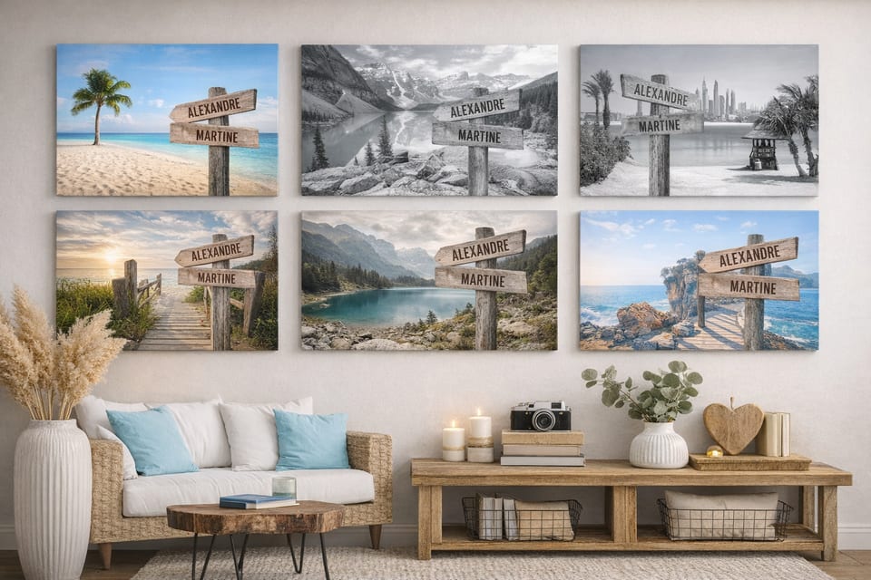 Exemple de toile prénom dans un intérieur